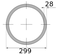 Трубы г/д 299х28, марка Ст20