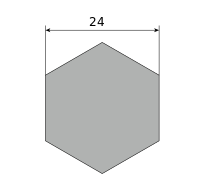 Шестигранник латунный п/тв ПТ 24, длина 3 м, марка Л63