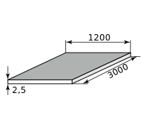 Лист алюминиевый 2.5х1200х3000, марка АМЦН2