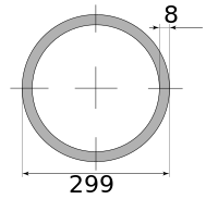 Трубы г/д 299х8, марка Ст20