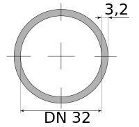 Трубы ВГП оцинкованные 32х3.2 ДУ, длина 7,8 м, DN 32