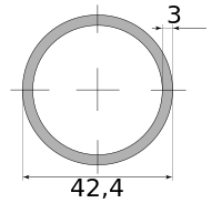 Трубы нерж. электросварные ЭСВ 42.4х3 имп зерк, длина 6 м, марка AISI 304 (08Х18Н10)