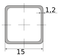 Труба профильная электросварная квадратная 15х15х1.2 НН 2000-3500