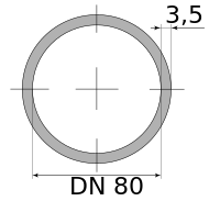 Трубы ВГП 80х3.5 ДУ, длина 12 м, DN 80