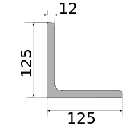 Уголок низколегир 125х125х12, длина 12 м, марка Ст09Г2С-15