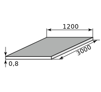 Лист алюминиевый 0.8х1200х3000, марка АД1М