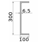 Швеллер низколегированный 30 П, длина 12 м, марка 09Г2С-12