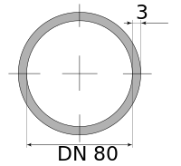 Трубы ВГП 80х3 ДУ, длина 12 м, DN 80