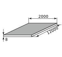 Лист г/к горячекатанный низколегир 8х2000х12000, марка С345