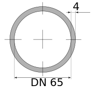 Трубы ВГП 65х4 ДУ Тагмет (печная сварка), длина 9,5 м