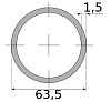трубы электросварные 63.5х1.5, длина 6 м