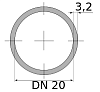 трубы вгп 20х3.2 ду, длина 6 м, dn 20, 3/4 дюйма