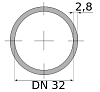 трубы вгп 32х2.8 ду, длина 7,8 м, dn 32