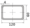 трубы электросварные низколегир прямоуг 120х60х4, длина 12 м 4.00