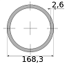 трубы нерж. электросварные эсв 168.3х2.6 имп матовая, длина 6 м, марка aisi 321