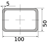 труба профильная электросварная прямоугольная 100х50х5 нн 5.00 2000-3500